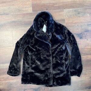 H&M Black Faux Fur Coat